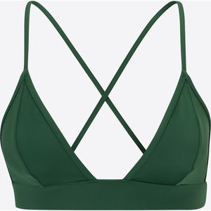 WEEKDAY Women's Green Criss Cross Triangular Bra Bikini Top 'Penny' Swimwear